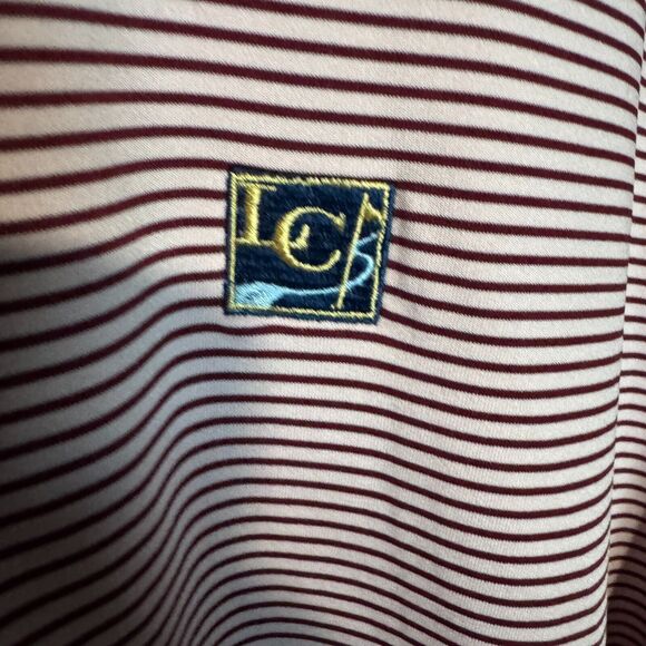 Greyson Polo Shirt Mens Medium Pink Striped Golf Performance Stretch Wolf - Picture 3 of 8